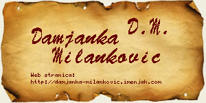 Damjanka Milanković vizit kartica